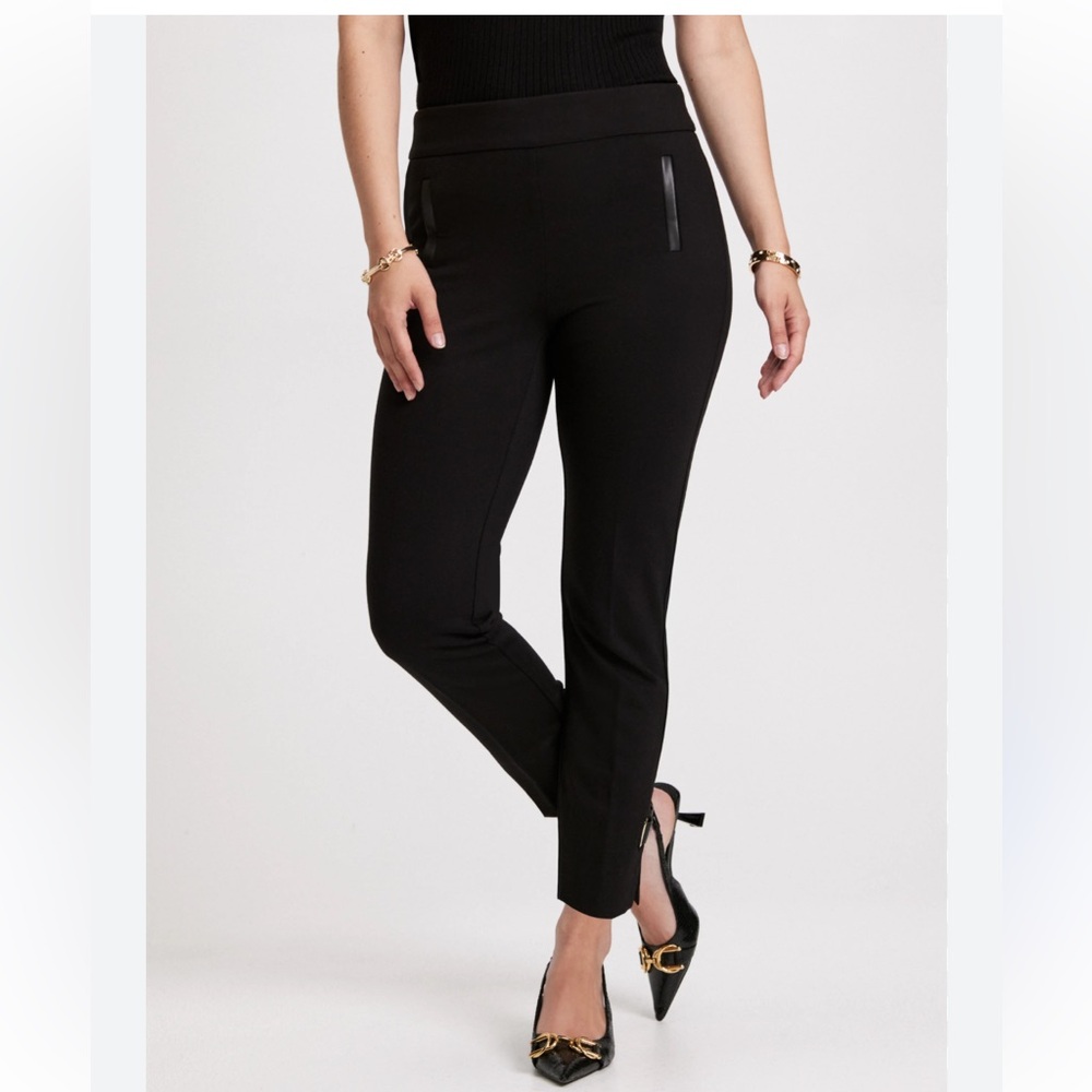 Laura Sofia Slim Leg Pants Ankle Cropped Black